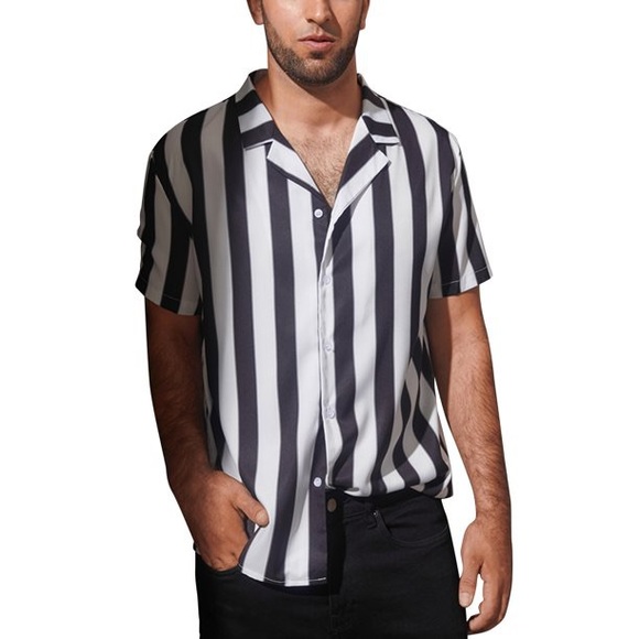 Other - INCERUN Men's Short Sleeve Striped Button Down Shirt